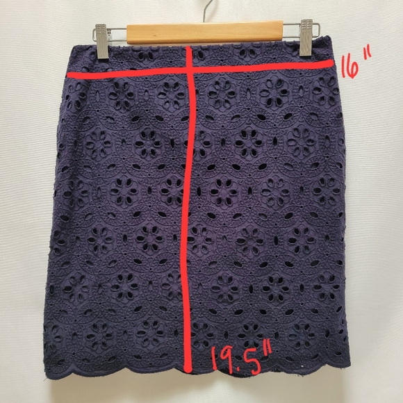 Talbots Navy Eyelet Skirt - Picture 3 of 8